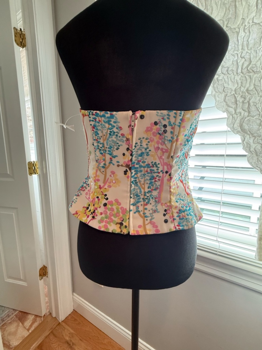Kay Unger "watercolor trees bustier/corset - size 6 - Picture 2 of 8